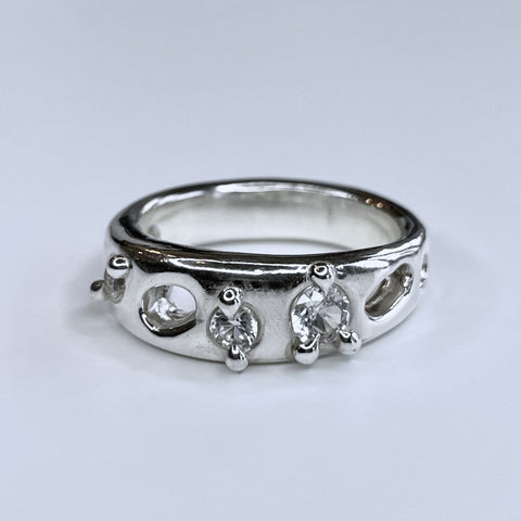 BEBE MAE - CAVITY RING WHITE SAPPHIRE *NEW*