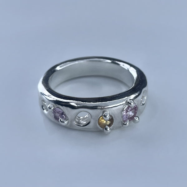 BEBE MAE - CAVITY RING PINK & YELLOW SAPPHIRE *NEW*