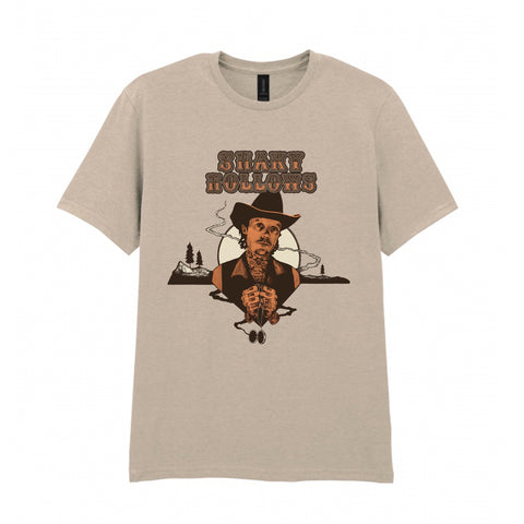 SHAKY HOLLOWS COWBOY SAND T SHIRT - SIZE S