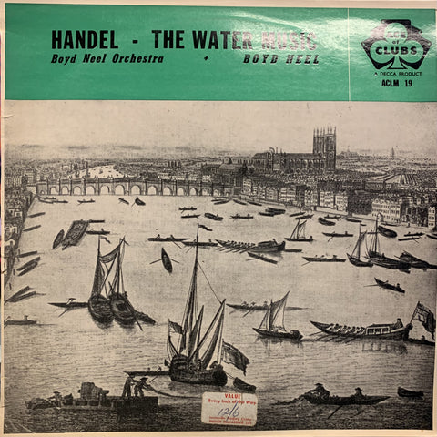 HANDEL - THE WATER MUSIC LP VG+ COVER VG