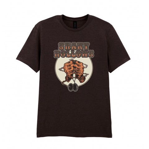 SHAKY HOLLOWS TATTOO HANDS DARK CHOCOLATE T SHIRT- SIZE XL