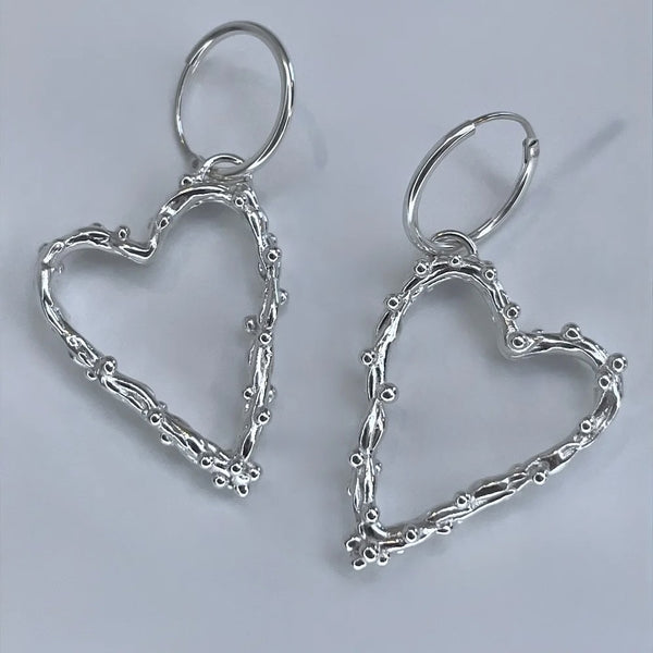 BEBE MAE - HEART EARRINGS SILVER *NEW*
