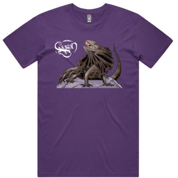 SAURIAN PURPLE FRILLED LIZARD SHIRT MEDIUM *NEW*