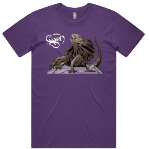 SAURIAN PURPLE FRILLED LIZARD SHIRT LARGE *NEW*