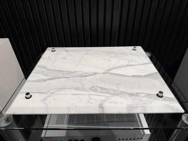 WHITE MARBLE TURNTABLE ISOLATION PLINTH-MASONRY HAND MADE *NEW*