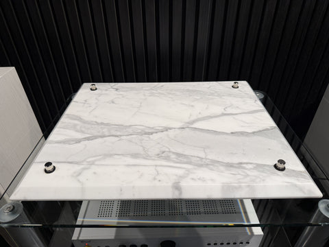 WHITE MARBLE TURNTABLE ISOLATION PLINTH-MASONRY HAND MADE *NEW*