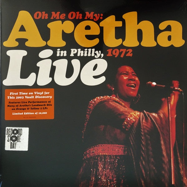 FRANKLIN ARETHA-OH ME, OH MY: ARETHA LIVE IN PHILLY 1972 ORANGE/ YELLOW VINYL 2LP NM COVER NM