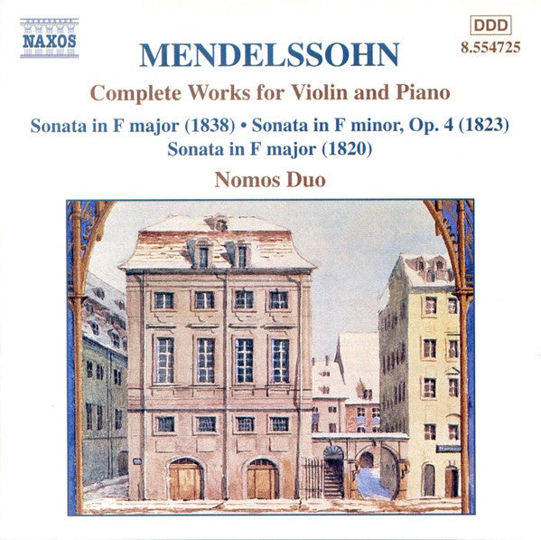 MENDELSSOHN- COMPLETE WORKS FOR VIOLIN AND PIANO CD NM