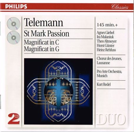 TELEMANN- ST MARK PASSION 2CD VG