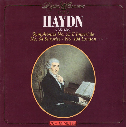 HAYDN JOSEPH- SYMPHONIES 53, 94 AND 104 CD VG+