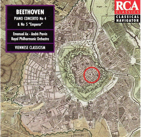 BEETHOVEN- PIANO CONCERTOS 4 AND 5 EMPEROR- AX PREVIN CD VG