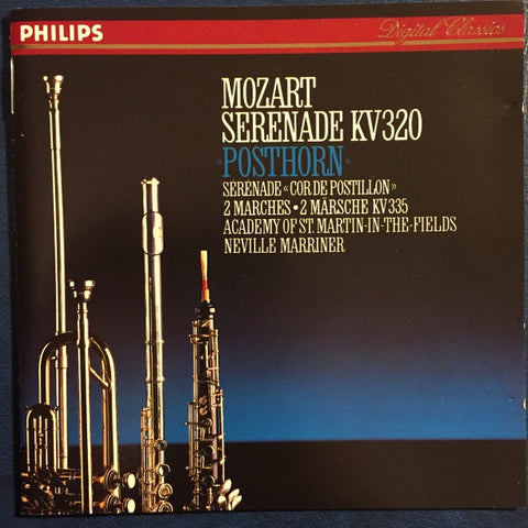 MOZART- POSTHORN SERENADE MARCHES K.355 MARRINER CD VG+