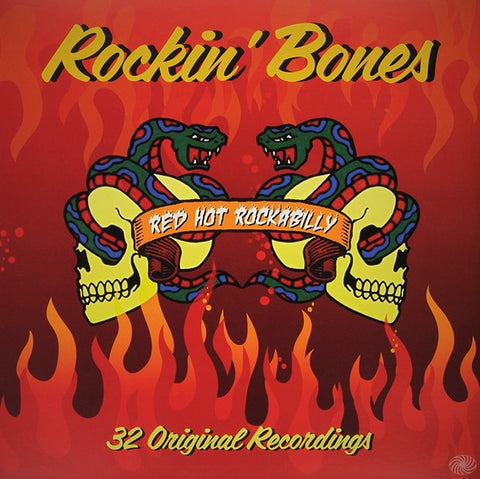 ROCKIN' BONES RED HOT ROCKABILLY-VARIOUS ARTISTS 2LP EX COVER VG+