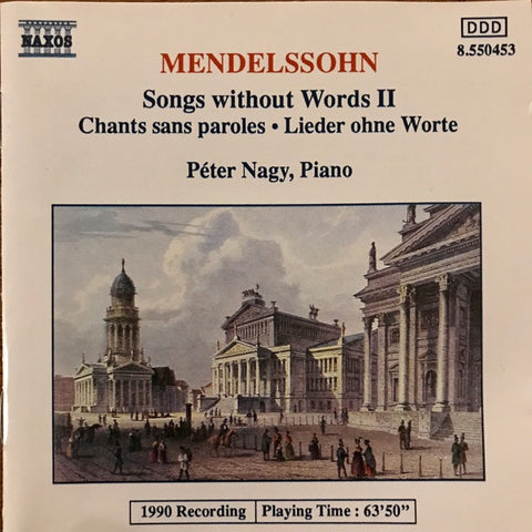 MENDELSSOHN- SONGS WITHOUT WORDS II ETC CD VG+
