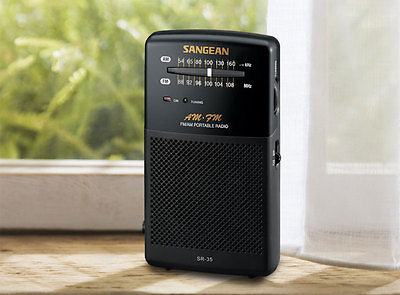 SANGEAN SR-35 BLACK POCKET AM/FM RADIO *NEW*