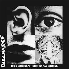 DISCHARGE-HEAR NOTHING SEE NOTHING SAY NOTHING WHITE/ BLACK SWIRL VINYL LP *NEW*