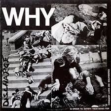 DISCHARGE-WHY LP CLEAR VINYL LP EX COVER VG+