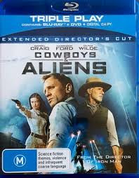 COWBOYS AND ALIENS- BLURAY AND DVD NM
