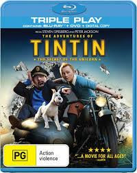 TINTIN-THE SECRET OF THE UNICORN-BLURAY+DVD NM