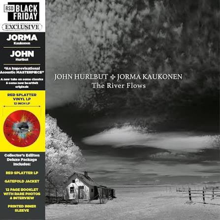 HURLBUT JOHN & JORMA KAUKONEN-THE RIVER FLOWS RED SPLATTER VINYL LP EX COVER NM