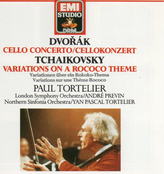 DVORAK, TCHAIKOVSKY, TORTELIER-CELLO CONCERTO, ROCOCO VARIATIONS CD VG+