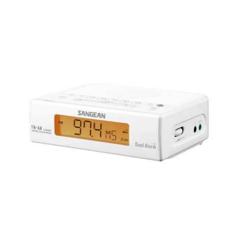 SANGEAN RCR-5W FM/AM BEDSIDE CLOCK RADIO WHITE *NEW*