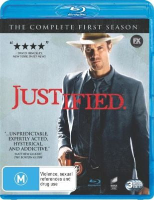 JUSTIFIED-THE COMPLETE FIRST SEASON 3BLU-RAY VG+