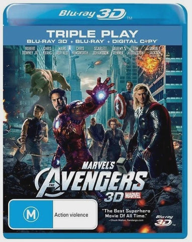 MARVEL'S AVENGERS 3D- BLURAY AND DVD NM
