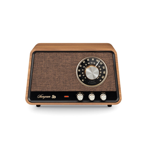 SANGEAN WR-101 FM/AM AND BLUETOOTH TABLE RADIO VINTAGE WALNUT *NEW*