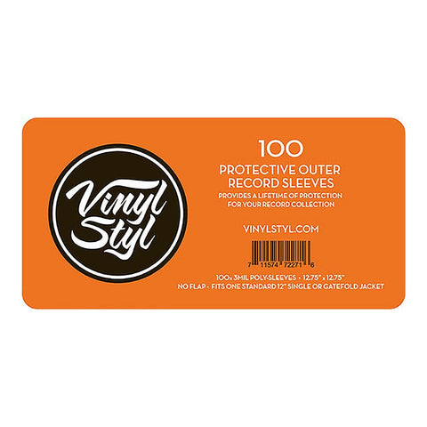 OUTER SLEEVES VINYL STYL 100 PACK *NEW*
