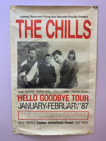CHILLS THE - HELLO GOODBYE TOUR 1987 ORIGINAL GIG POSTER