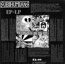 SUBHUMANS-EP-LP LP VG+ COVER VG