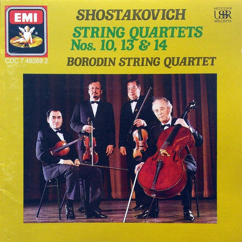 SHOSTAKOVICH-STRING QUARTETS 10, 13 & 14 BORODIN STRING QUARTET CD VG+