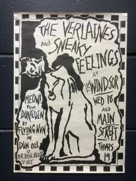 VERLAINES AND SNEAKY FEELINGS GIG POSTER VG