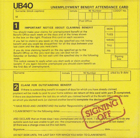 UB40-SIGNING OFF CD VG