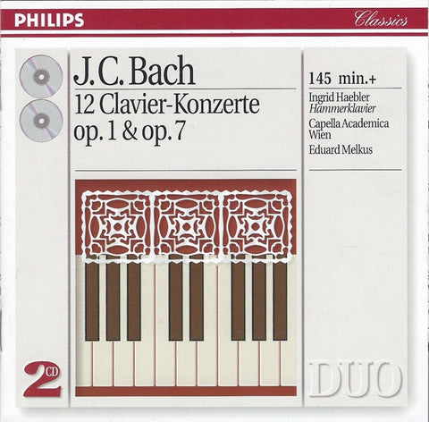 BACH-12 CONCERTOS OP 1 & OP 7 FOR FORTEPIANO 2CD VG