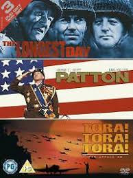 LONGEST DAY THE/TORA!TORA!TORA!/PATTON-DVD 3 DISC SET VG+