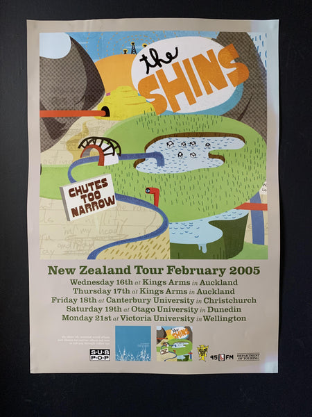 SHINS THE - CHUTES TOO NARROW ORIGINAL 2005 NZ TOUR POSTER