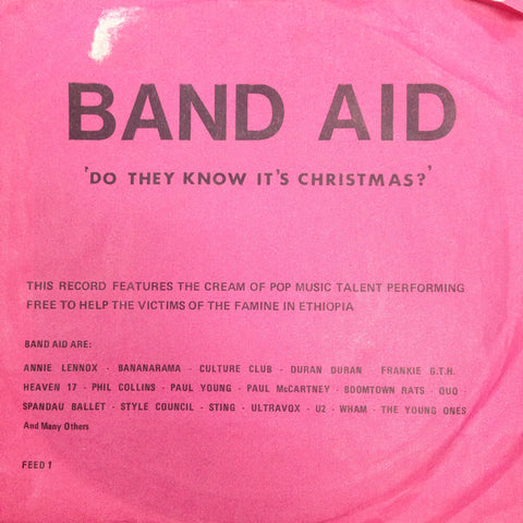 BAND AID-DO THEY KNOW IT'S CHRISTMAS? 7 INCH VG COVER VG
