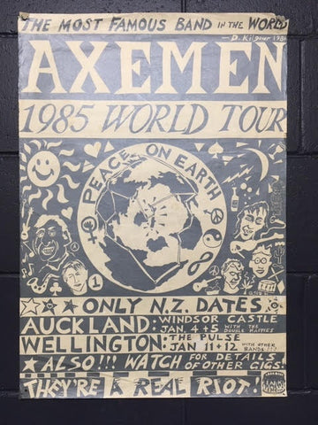 AXEMEN 1985 WORLD TOUR ORIGINAL POSTER