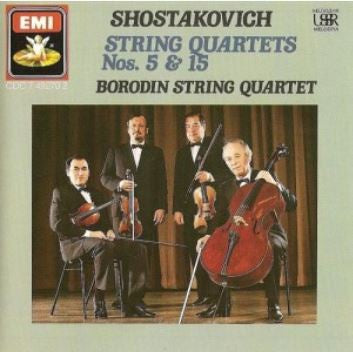 SHOSTAKOVICH-STRING QUARTETS 5 & 15 BORODIN STRING QUARTET CD VG