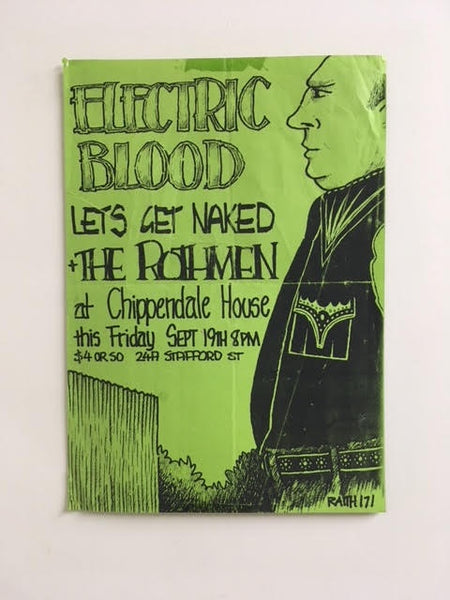 ELECTRIC BLOOD LETS GET NAKED THE ROTHMEN CHIPPENDALE HOUSE GIG POSTER