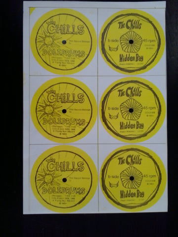 CHILLS THE-DOLEDRUMS SHEET OF ORIGINAL UNUSED RECORD LABELS