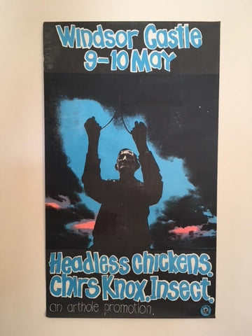 HEADLESS CHICKENS-CHRIS KNOX-INSECT-WINDSOR CASTLE ORIGINAL GIG POSTER