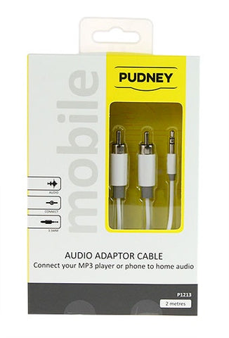 PUDNEY-3.5MM TO 2RCA 2MTRS *NEW*