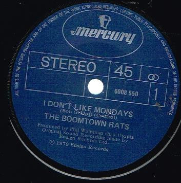BOOMTOWN RATS THE-I DON'T LIKE MONDAYS 7'' VG