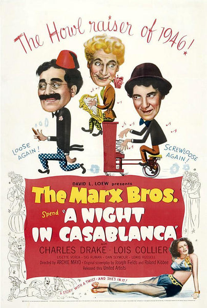 MARX BROTHERS THE-A NIGHT IN CASABLANCA DVD VG