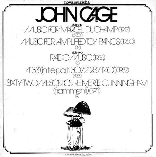 CAGE JOHN-JOHN CAGE LTD ED WHITE VINYL LP *NEW*