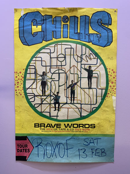 THE CHILLS BRAVE WORDS ALBUM RELEASE TOUR- ORIGINAL POSTER 1988
