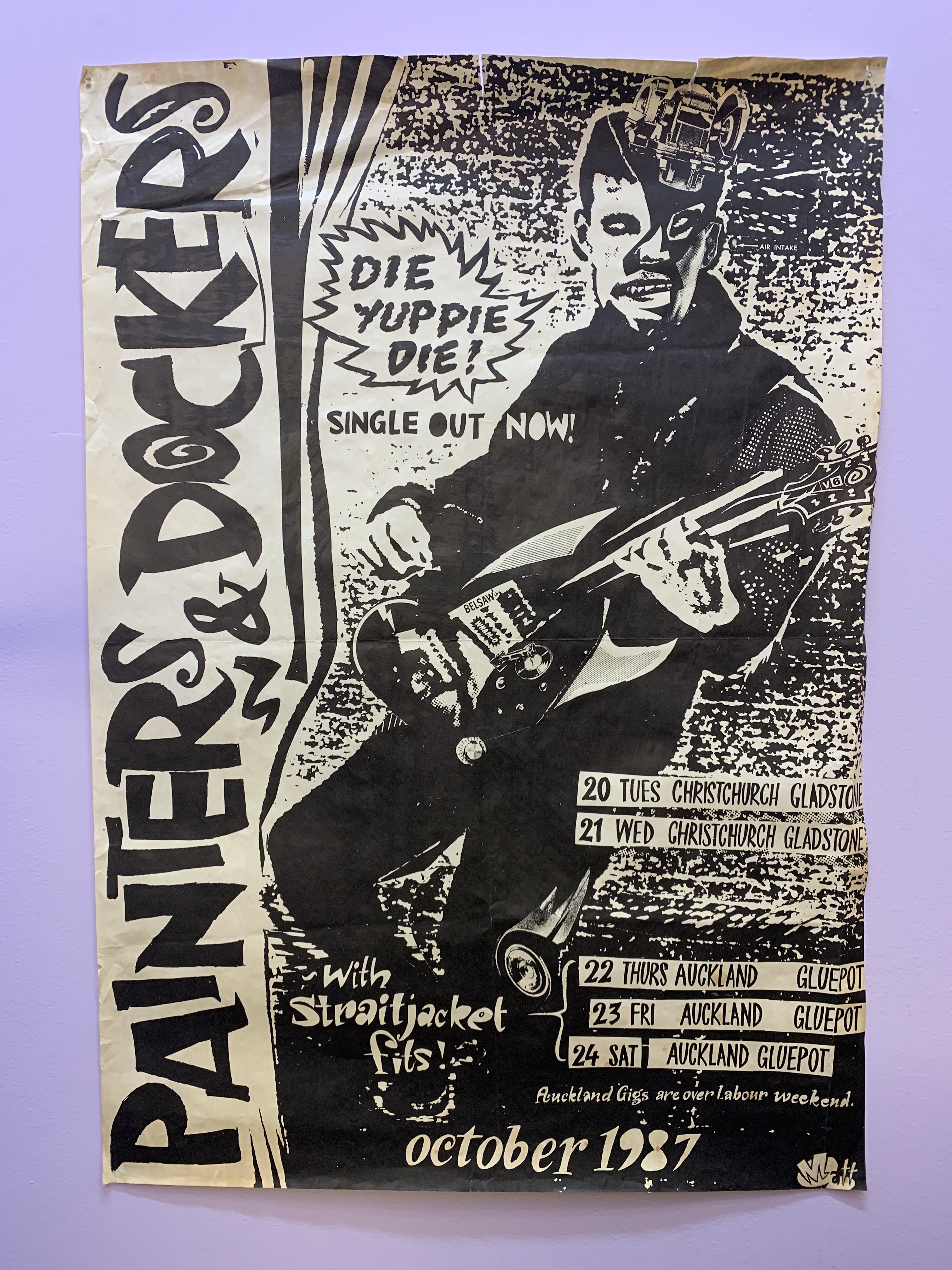 PAINTERS AND DOCKERS/STRAITJACKET FITS ORIGINAL TOUR POSTER 1987 | RELICS
